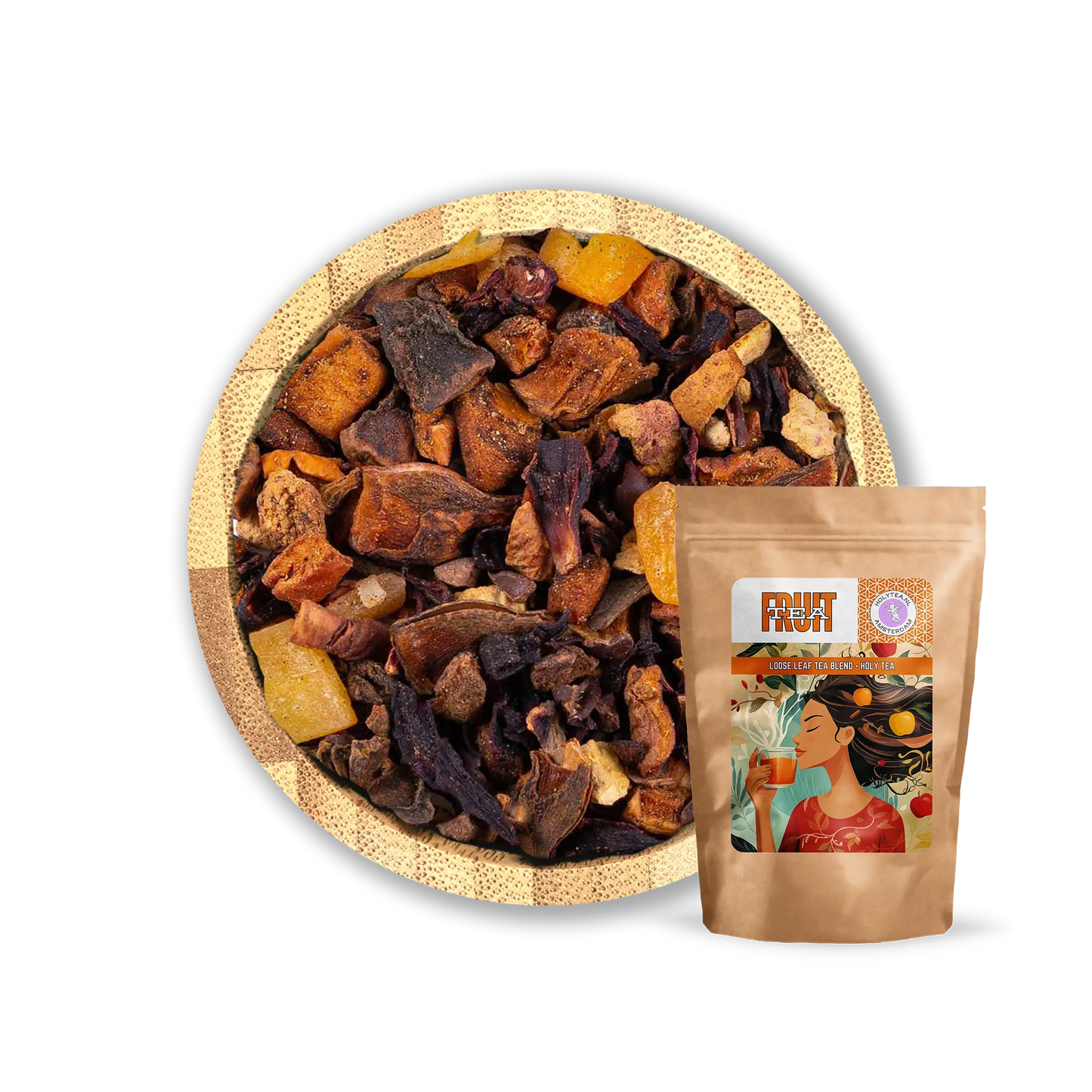 Gingerbread Delight Tea Blend by Holy Tea, a festive mix of apple, cinnamon, orange, and holiday spices. - 50G