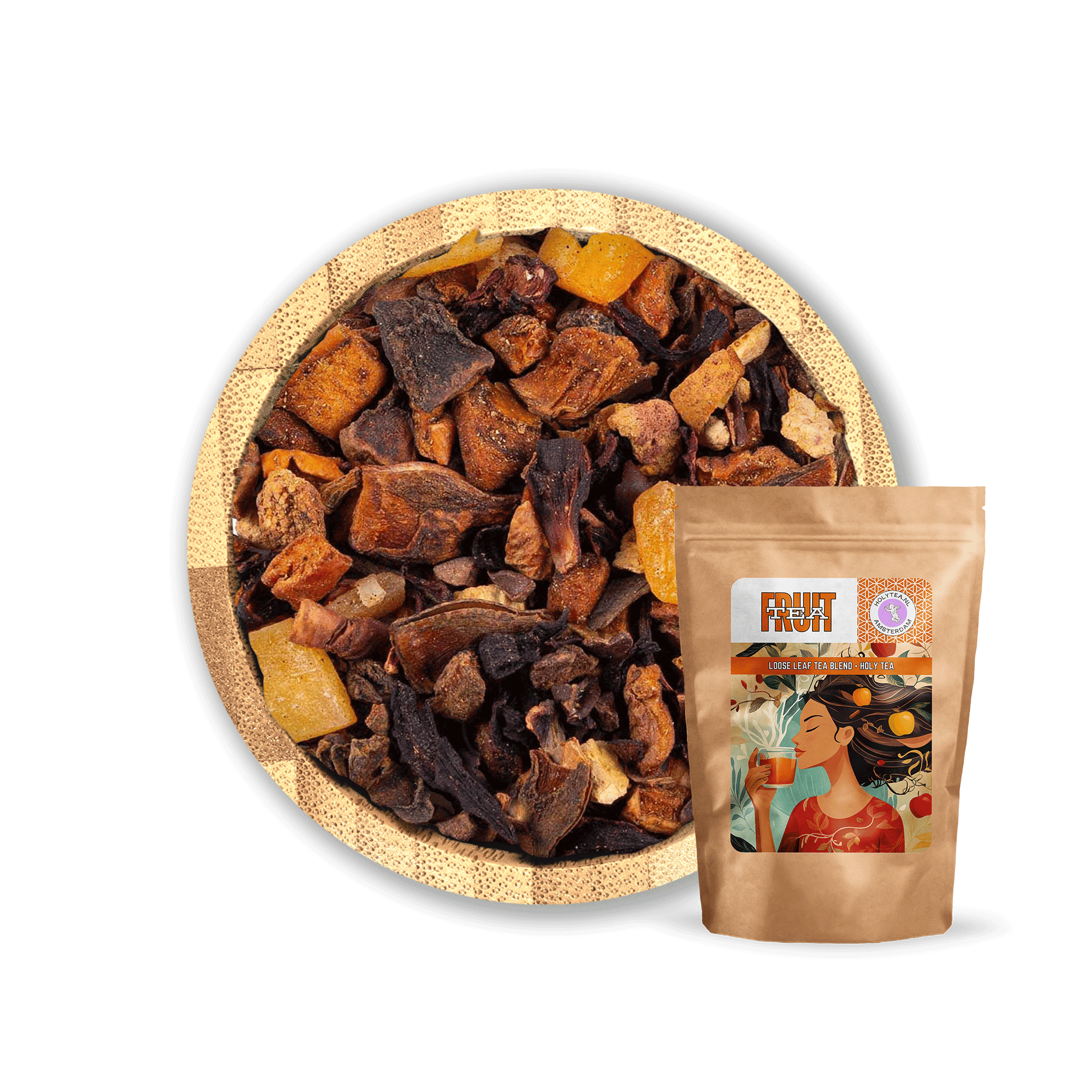 Gingerbread Delight Tea Blend by Holy Tea, a festive mix of apple, cinnamon, orange, and holiday spices. - 50G