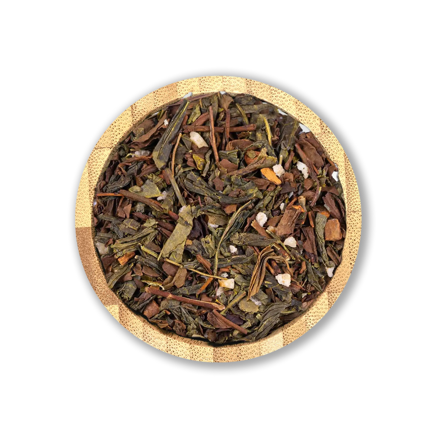 Roasted Nut Tea Blend by Holy Tea, a nutty mix of Green Tea, hazelnut, walnut, and coconut with cinnamon and ginger.