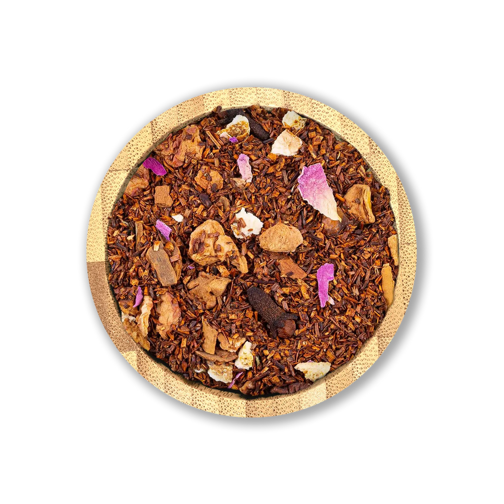 Warm up this winter with Winter Glow by Holy Tea, an organic Rooibos blend with cinnamon, orange, clove, and cardamom. Cozy up with this certified organic tea, available in 50g and 100g packs.