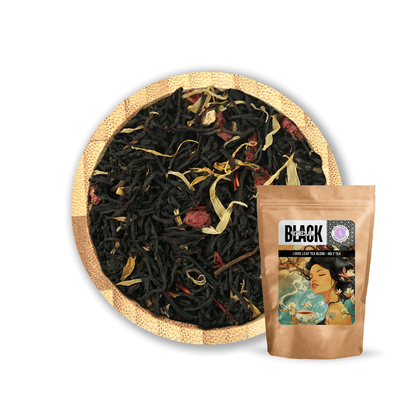 Caribbean Berry Tea by Holy Tea, a tropical black tea blend with cranberry, pomegranate, and rum flavor. - 50G