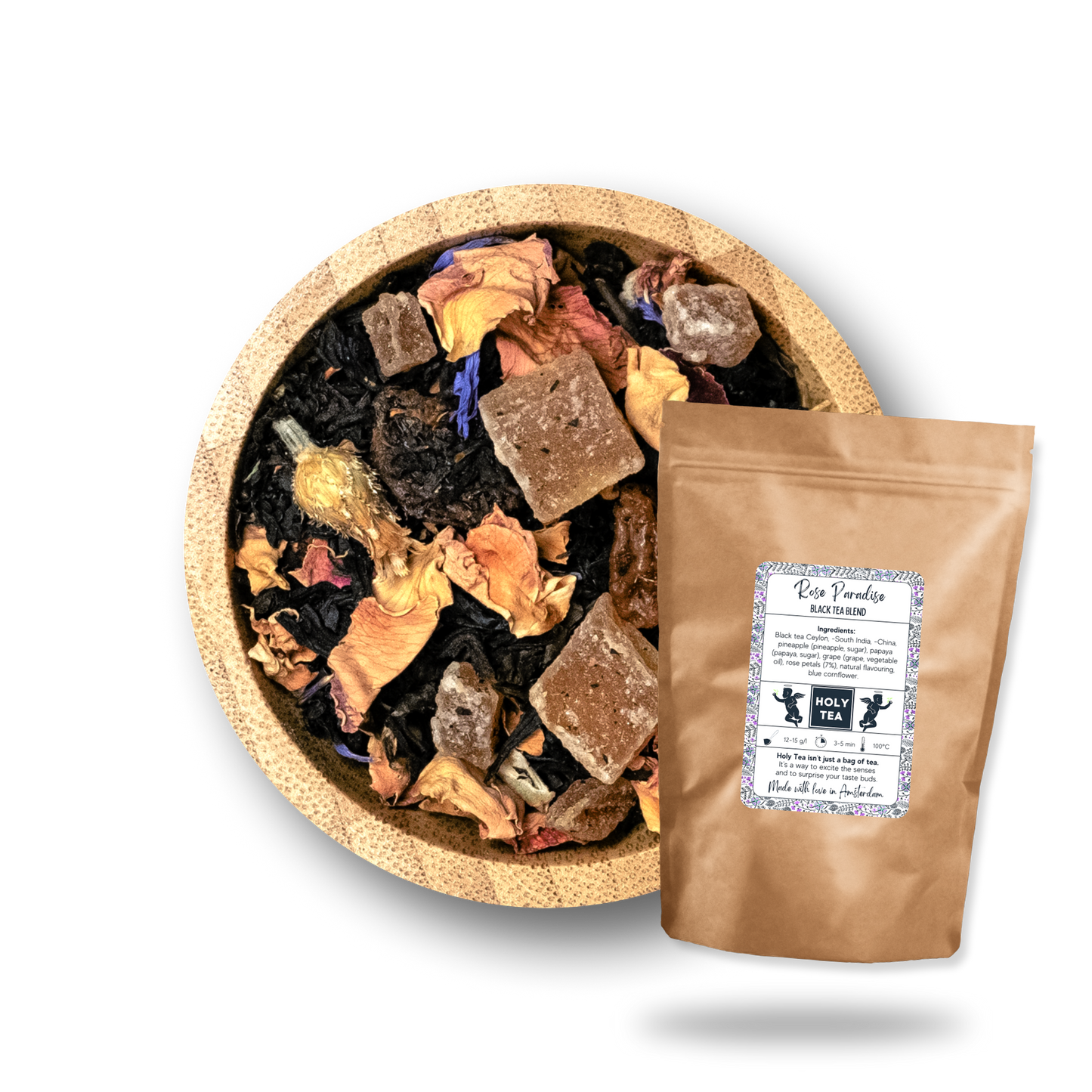 Black Tea Ceylon Blend - Rose Paradise - Holy Tea Amsterdam - 100G