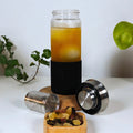 Teamaker 400ml Black – Glass Tea Bottle with Infuser for Hot & Iced Tea