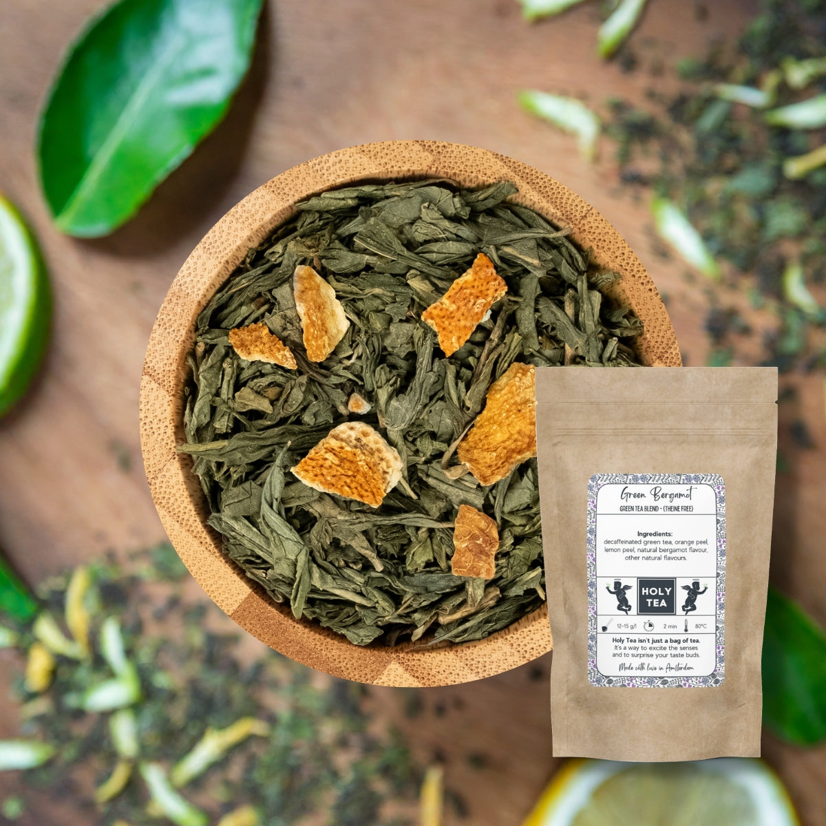 Green Tea Blend - Theine free Green Bergamot - Holy Tea Amsterdam - 50G