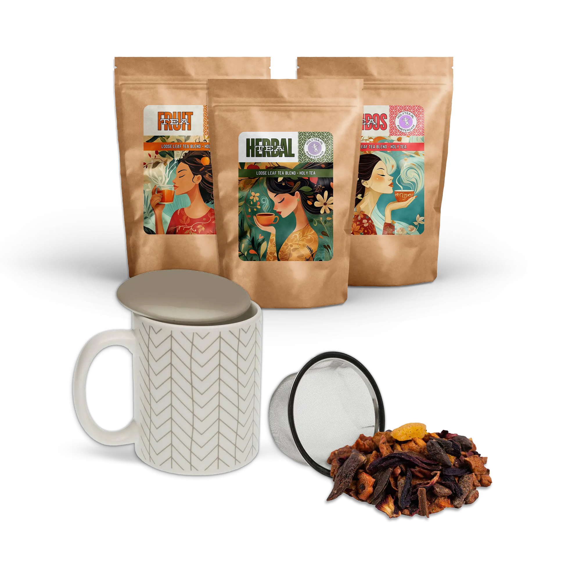 Celebrate the holidays with HOLY TEA's Christmas Tea Gift Bundle! Choose 3 delicious Christmas tea blends and an optional artisan stoneware tea cup.