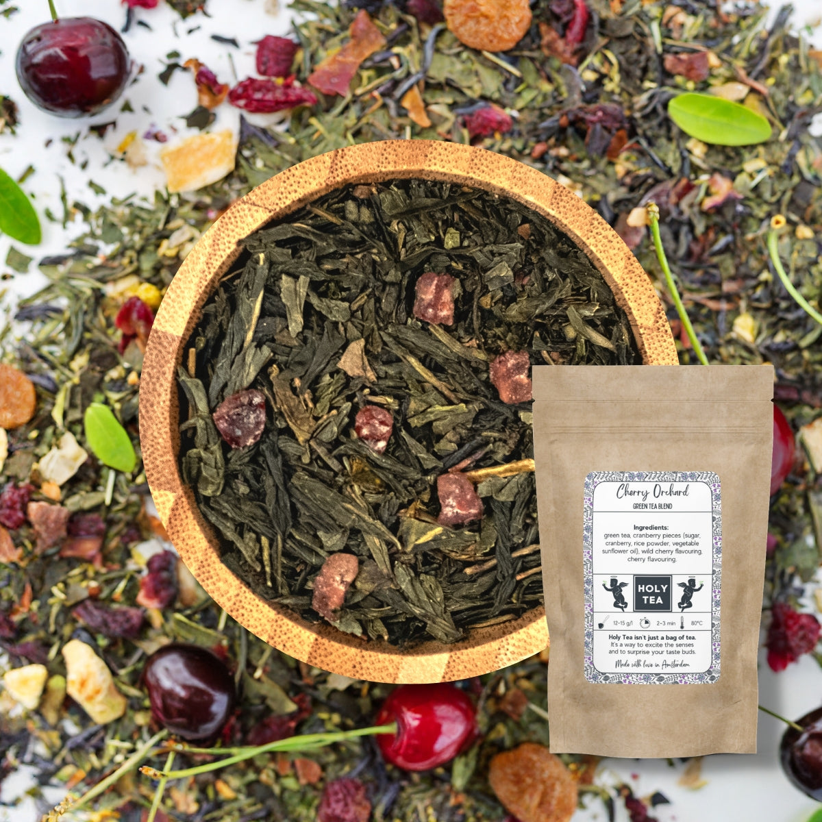 Green Tea Blend - Cherry Orchard - Holy Tea Amsterdam - 50G