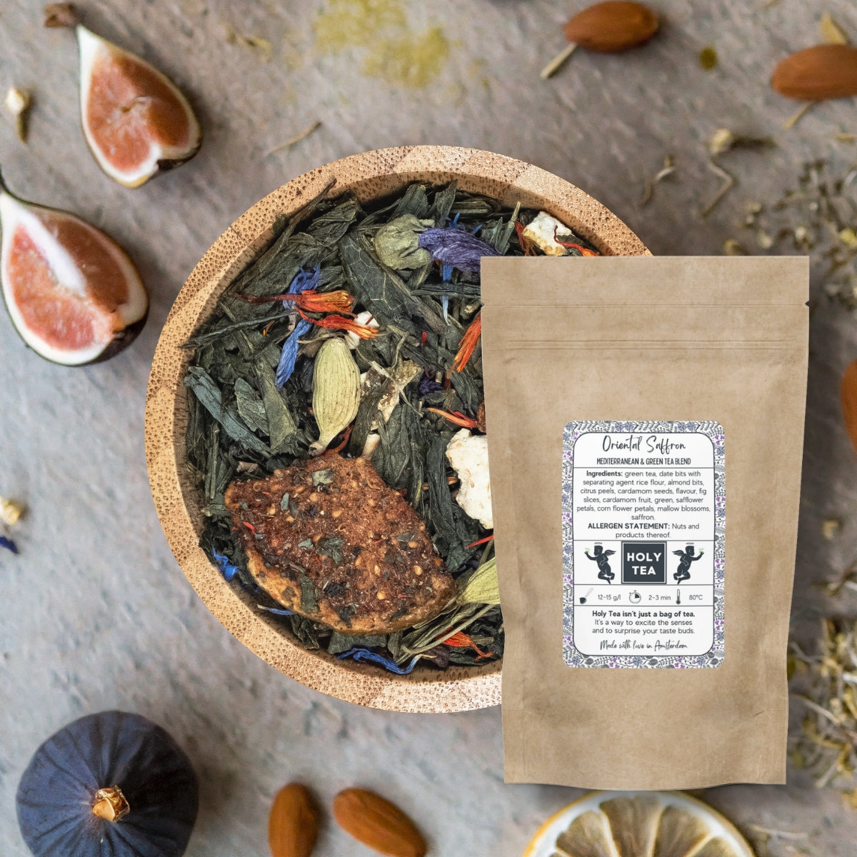 Mediterranean & Green Tea Blend - Oriental Saffron - Holy Tea Amsterdam - 100G
