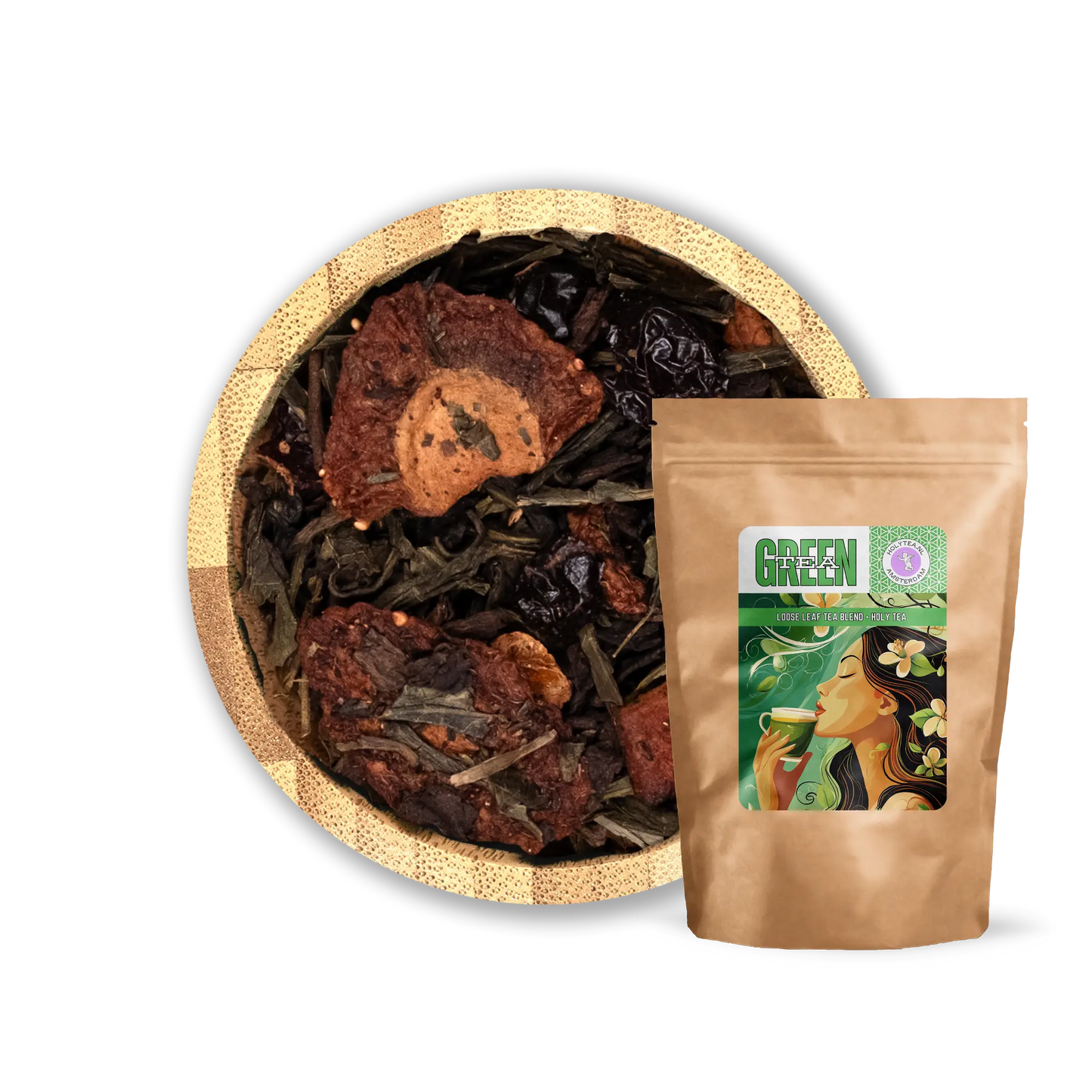 Pu-Erh Summer Breeze – Pu-Erh & Green Tea with Strawberry & Kiwi | Holy Tea - 100 Grams