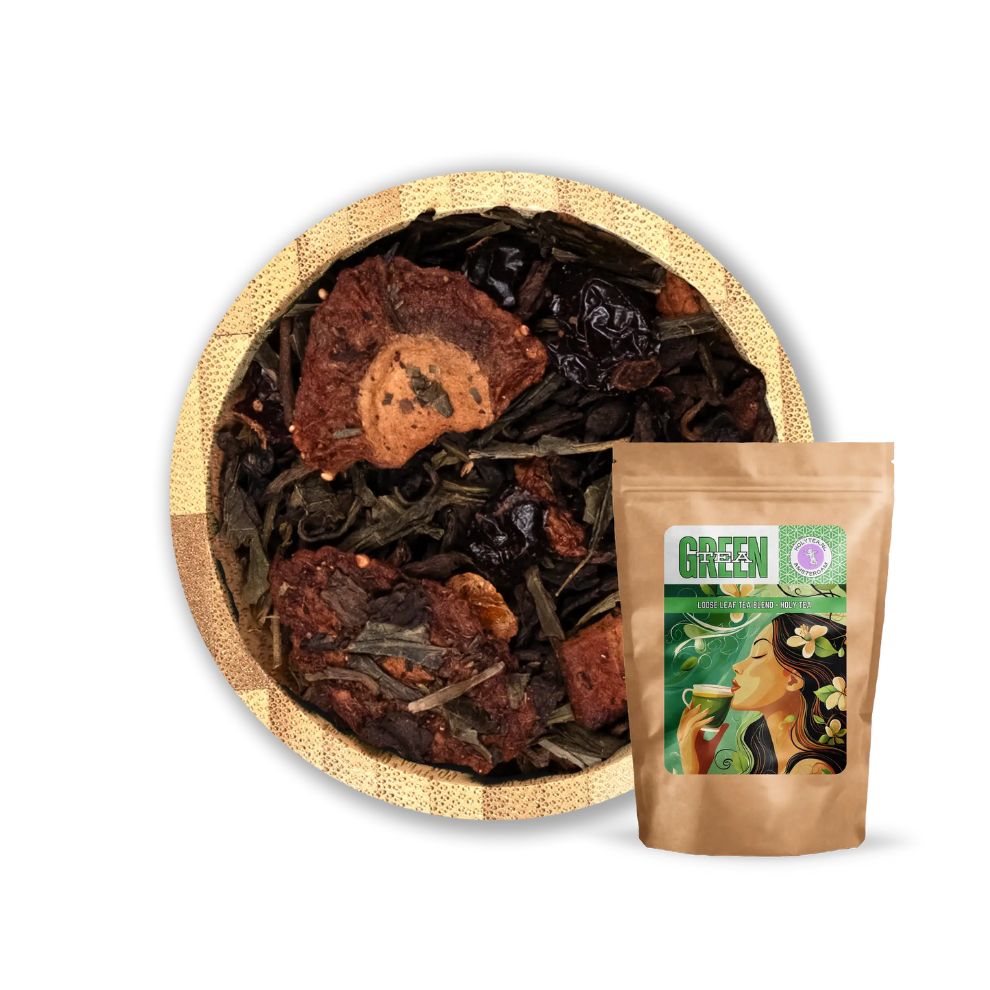 Pu-Erh Summer Breeze – Pu-Erh & Green Tea with Strawberry & Kiwi | Holy Tea - 50 Grams