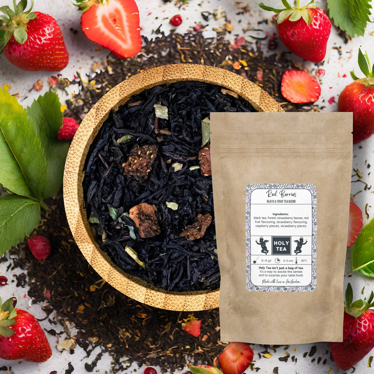 Black & Fruit Tea Blend - Red Berries - Holy Tea Amsterdam - 100G