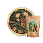 Aardbeienrabarber – Verfrissende groene thee met zoete aardbeien en zure rabarber