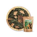 Aardbeienrabarber – Verfrissende groene thee met zoete aardbeien en zure rabarber