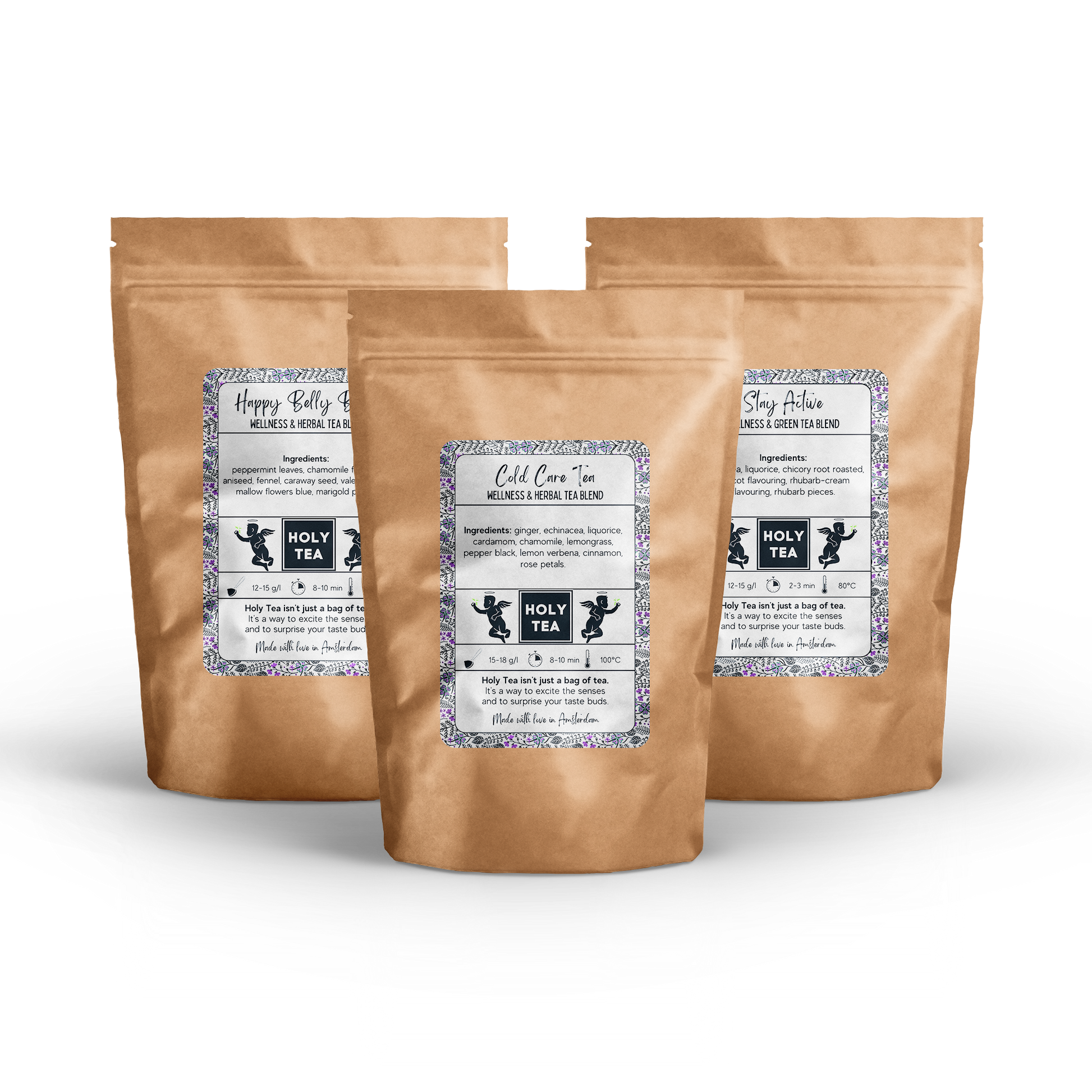 Premium Wellness Bundle | Herbal, Green Tea Blends | Holy Tea Amsterdam