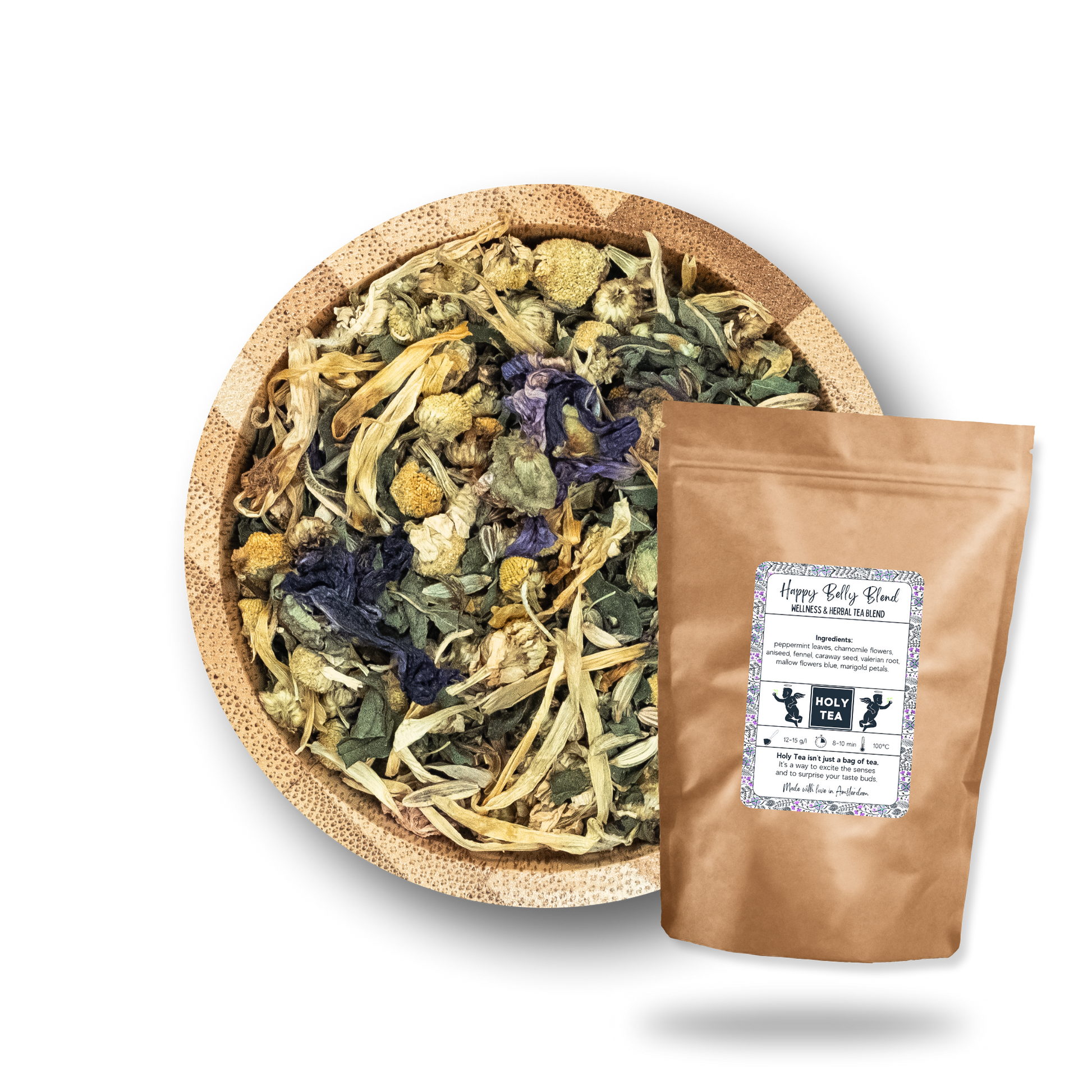 Wellness & Herbal Tea Blend - Happy Belly Blend - Holy Tea - 100G