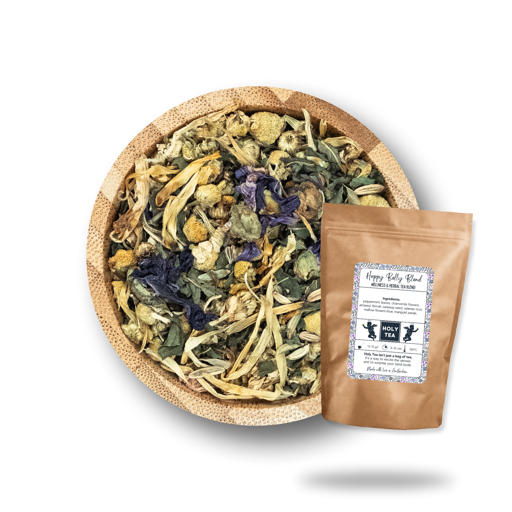 Wellness & Herbal Tea Blend - Happy Belly Blend - Holy Tea - 50G