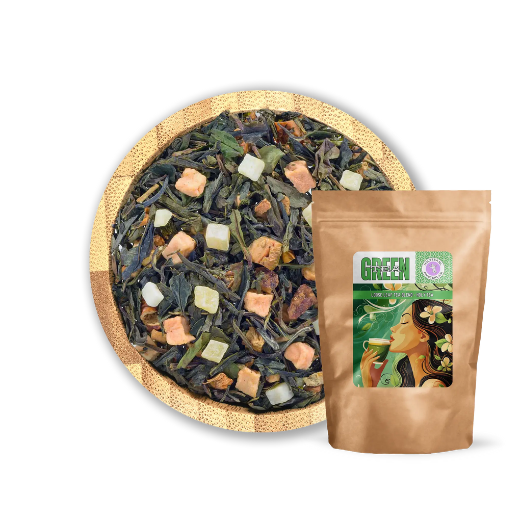 Sunlit Revival – Antioxidante Groene & Witte Thee met Citrus, Meloen & Appel voor Huidgezondheid & Zachte Energie