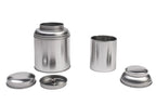 Aroma-proof tea tin with double lid opened