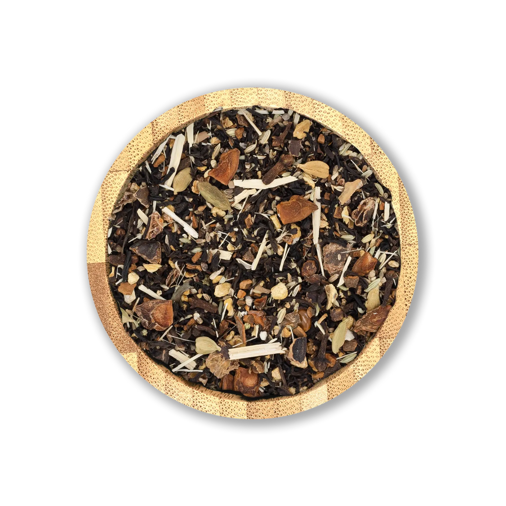 Silk Road Flame – Bold Chai Blend with Smoky Lapsang, Ginger & Carob