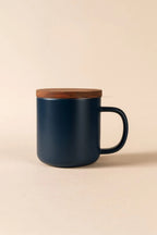 Juliet Blue 300 ml stoneware tea mug with stainless steel infuser and acacia wood lid