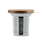 Stainless steel tea filter with acacia wood lid for the Juliet teapot