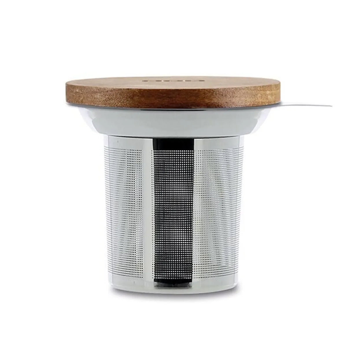 Stainless steel tea filter with acacia wood lid for the Juliet teapot