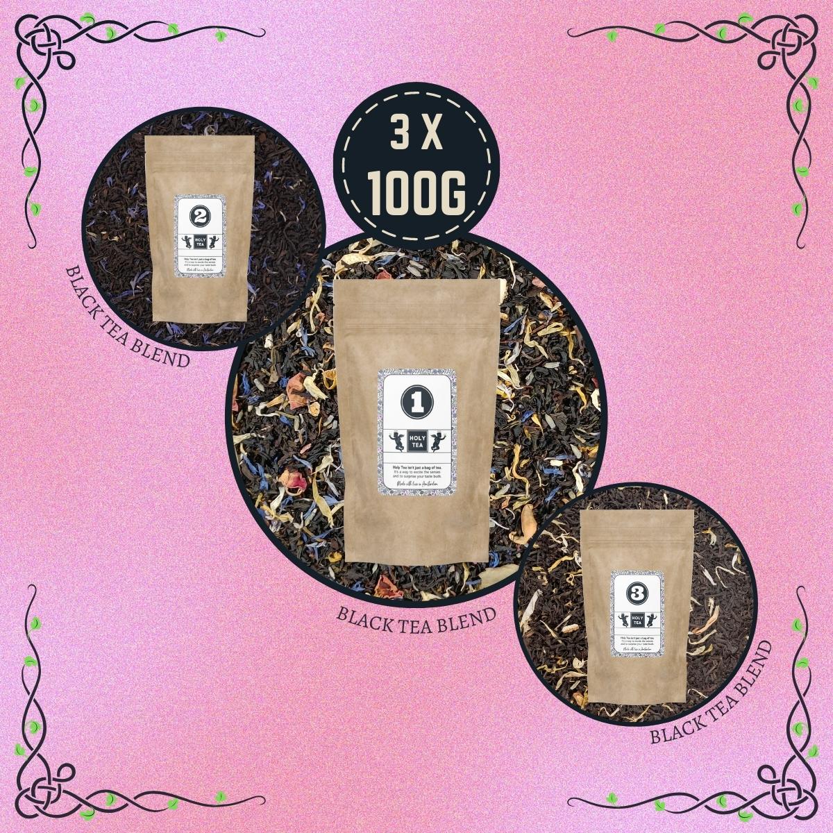 Premium Loose-Leaf Black Tea Box - Holy Tea Amsterdam - 3 x 100g