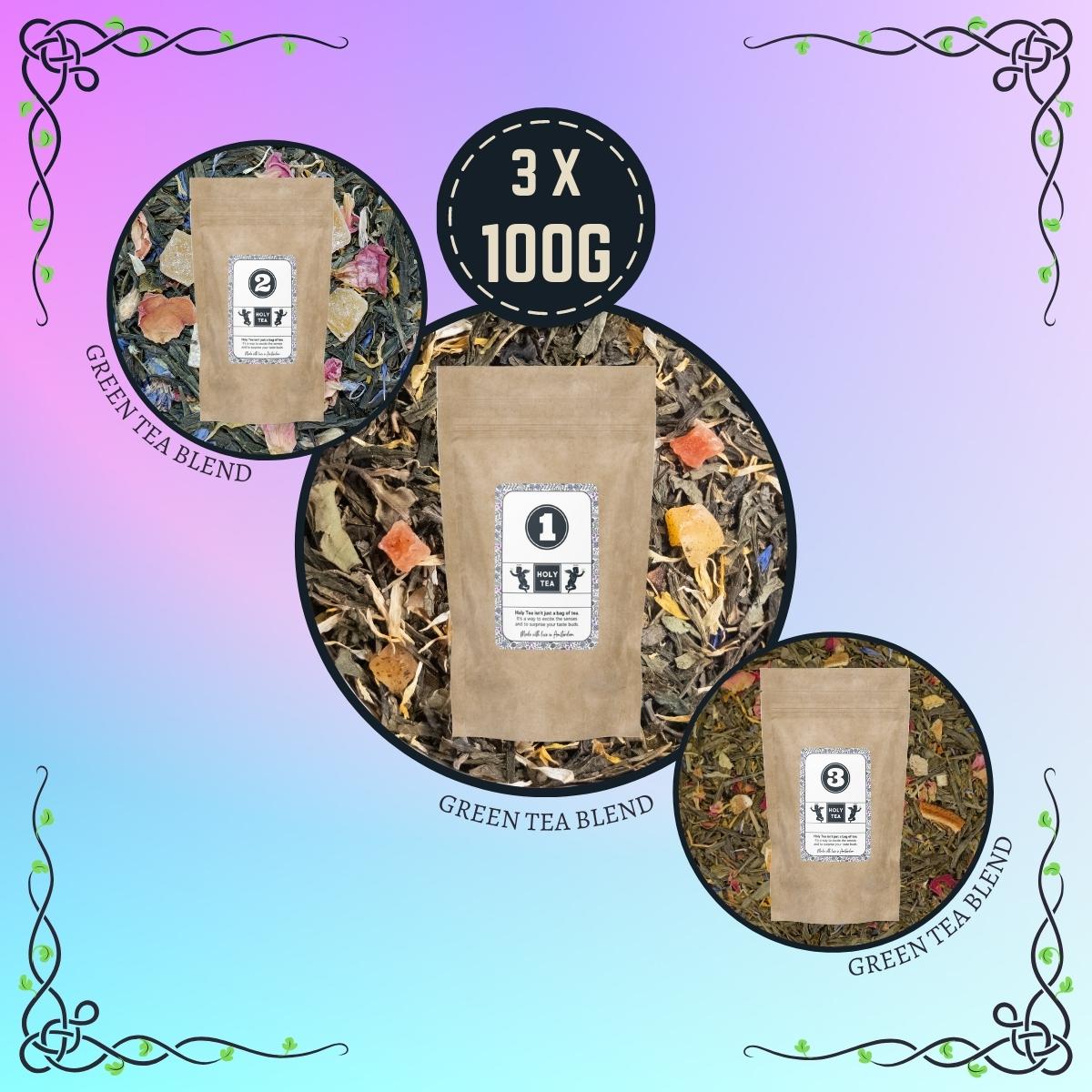 Premium Loose-Leaf Green Tea Box - Holy Tea Amsterdam - 3 x 100g