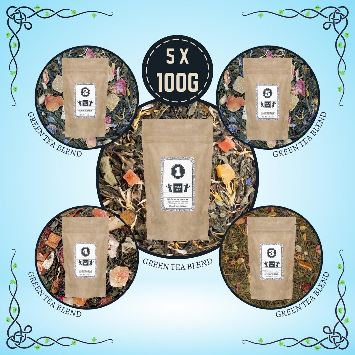 Premium Loose-Leaf Green Tea Box - Holy Tea Amsterdam - 5 x 100g