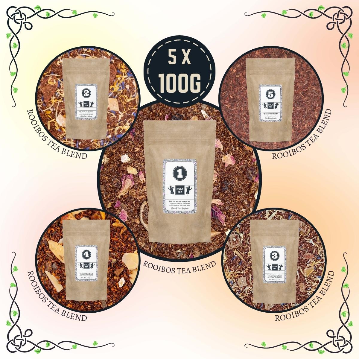 Premium Loose-Leaf Rooibos Tea Box - Holy Tea Amsterdam - 5 x 100g
